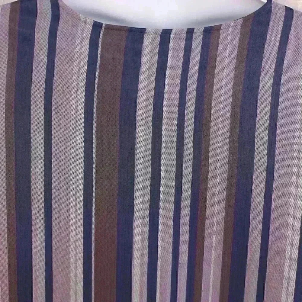 cj banks NWOT size 1X lined blue striped long sleeve button down shirt - Picture 4 of 11